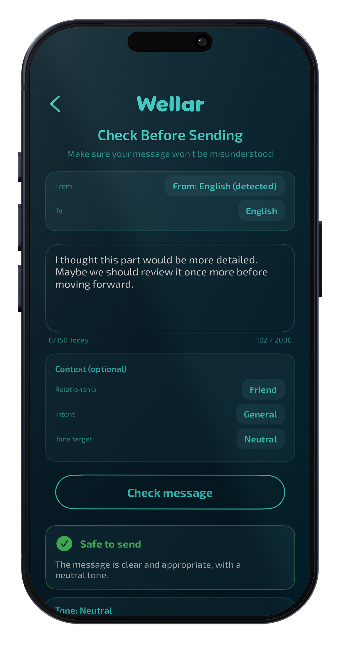 Check before you send — tone and rewrites